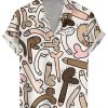 Men DJ Shirts | Colored In Cock Doodles Printed Short Sleeve Shirt