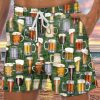 Men DJ Bottoms | Retro Hawaiian Beer Party Print Pocket Lace Shorts Dark Green