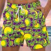 Men GYJ Bottoms | Skull Print Hawaiian Track Shorts Green