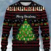 Men DJ Ugly Sweater | Retro Merry Christmas Printed Casual Crew Neck Sweatshirt Photo Color