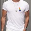 Men DJ T-Shirts | Rainbow Graphic T-Shirt White