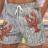 Men HLJ Bottoms | Men'S Sea Life Lobster Drawstring Board Shorts Grey