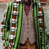 Men BXL Jacket | Men'S Casual Christmas Skull Lapel Pocket Jacket Green