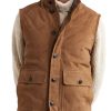 Men BXL Vest | Men'S Vintage Solid Suede Double Pocket Vest Khaki