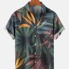 Men HLJ Shirts | Men'S Hawaiian Rainforest Casual Short Sleeve Shirt Photo Color