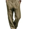 Men BXL Bottoms | Men'S Solid Color Casual Elastic Waist Straight Pants Photo Color