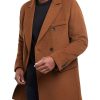 Men BXL Jacket | Retro Solid Color Double-Breasted Double-Breasted Casual Coat Caramel Colour