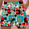 Men GYJ Bottoms | Colorful Square Geometric Print Track Shorts Photo Color