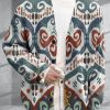 Men BXL Print Cardigan | Men'S Casual Retro Ethnic Single Breasted Sweater Cardigan