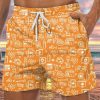 Men GYJ Shorts | Food Phone Print Track Shorts Orange