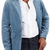 Men TH Jacket | Men'S Vintage Corduroy Lapel Three-Pocket Casual Jacket Blue