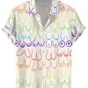 Men DJ Shirts | Colorful Various Shapes Of Boobs Print Casual Short-Sleeved Shirts