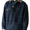 Men BXL Jacket | Men'S Denim Corduroy Patchwork Multi-Pocket Casual Jacket Dark Blue