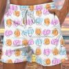 Men GYJ Shorts | Colorful Cocks Print Track Shorts White