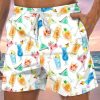 Men GYJ Bottoms | Drink Graphic Print Shorts White