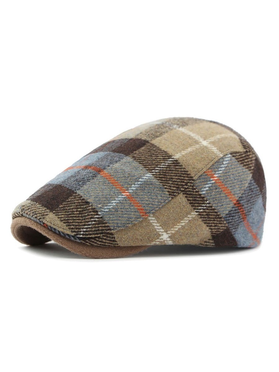 Accessories&Shoes BXL | Men'S And Women'S Woolen Warm British Retro Plaid Berets