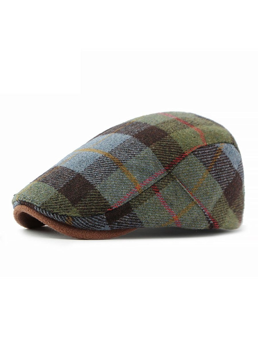 Accessories&Shoes BXL | Men'S And Women'S Woolen Warm British Retro Plaid Berets