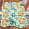 Men DJ Bottoms | Hawaiian Hibiscus Print Pocket Tie Shorts Green