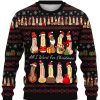 Men DJ Ugly Sweater | Christmas Cocks Happy Printed Casual Crew Neck Sweatshirt Photo Color