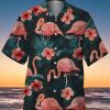 Men findercube Shirts | Men'S Flamingo Print Casual Breathable Hawaiian Short Sleeve Shirt Photo Color