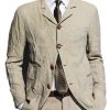 Men DJ Jacket | Lapel Three-Pocket Cotton Retro Blazer Photo Color