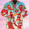 Men HWT Shirts | Fruit Chili Funny Chili Peppers - Hawaiian Shirt Blue