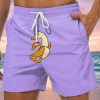 Men GYJ Bottoms | Men'S Banana Duck Print Casual Shorts Purple