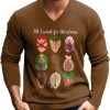 Men BXL Print Sweater | Christmas Fun Printed Casual V-Neck Knitted Sweater