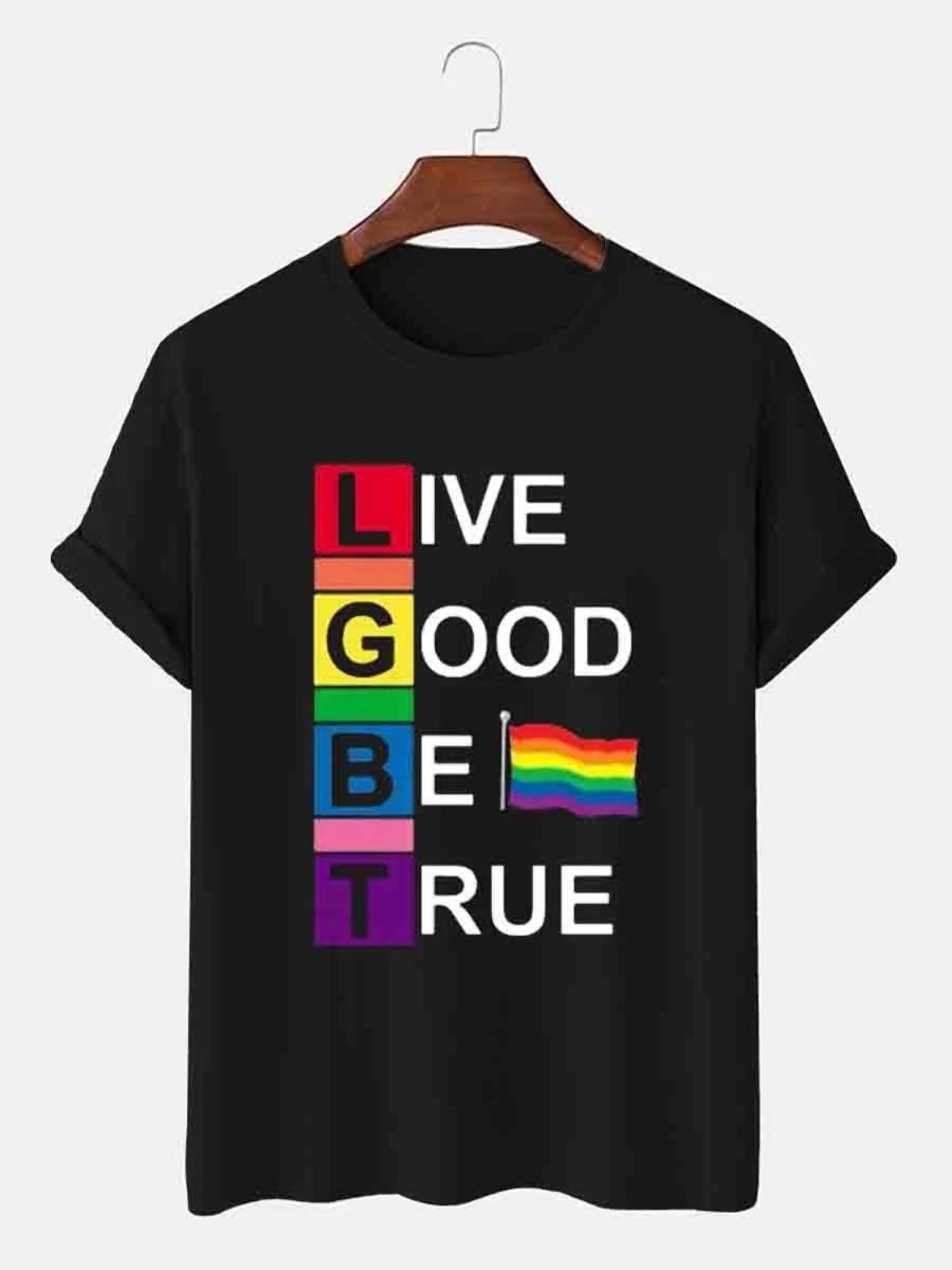 Men DJ T-Shirts | Live Good Be True Lgbt Ally Pride T-Shirt