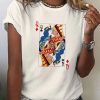 Women DJ | Women'S Lgbt Rainbow Love Lesbian Playing Cards Art T-Shirt Beige