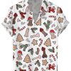 Men DJ Shirts | Fun Christmas Cocks Print Casual Short Sleeve Shirt