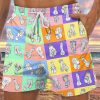 Men DJ Bottoms | Rainbow Colorblock And Cocks Print Pocket Tie Shorts Photo Color