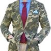 Men BXL Jacket | Men'S Multi-Pocket Cotton Twill Camo Casual Blazer Army Green