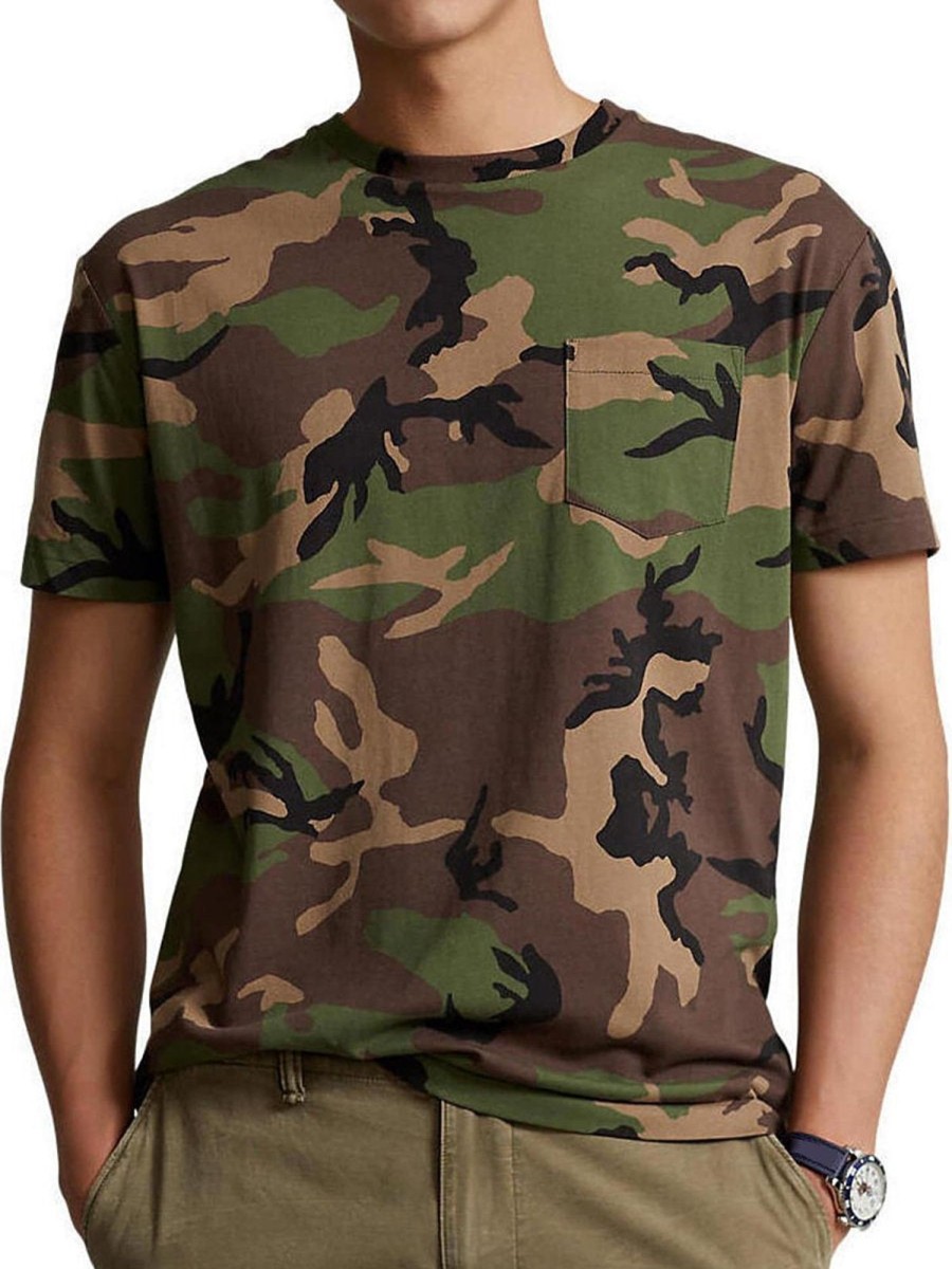 Men QMY Casual Short Sleeve Shirts | Casual Round Neck Short-Sleeved T-Shirt Camouflage