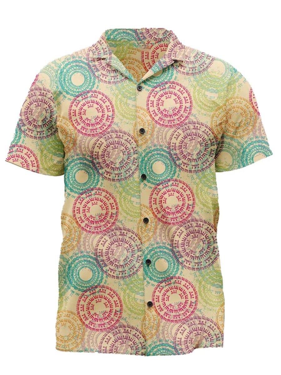 Men DJ Shirts | Vintage Printed Casual Short Sleeve Shirt Photo Color