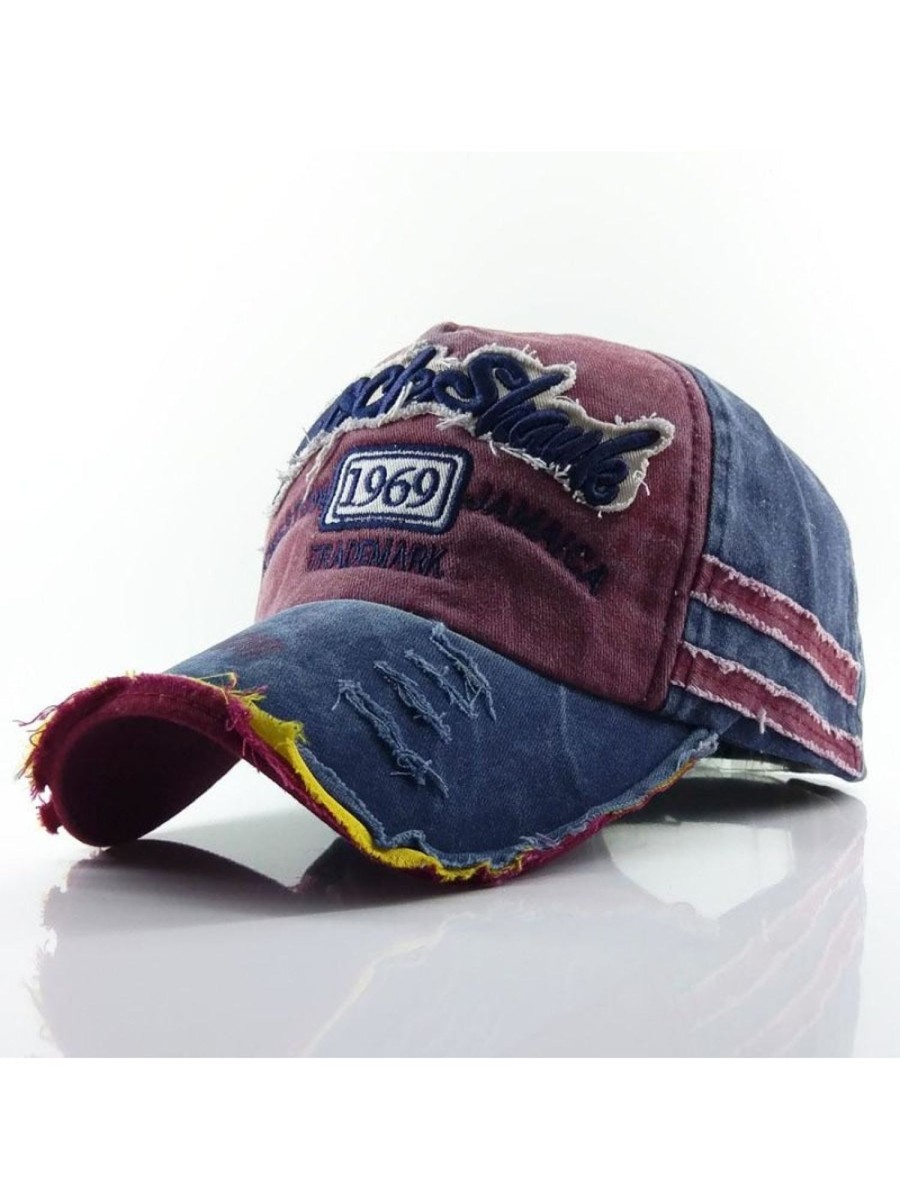 Accessories&Shoes MW | Cotton Distressed Washed 1969 Letter Embroidered Casual Baseball Cap 44545673M