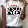 Women DJ | Lgbt Rainbow Proud Ally Lgbt Print Casual T-Shirt