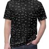 Men DJ T-Shirts | Fun And White Boobs Print Round Neck Short Sleeve T-Shirt Black