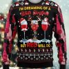 Men DJ Ugly Sweater | Red Wine Christmas Print Casual Crew Neck Sweatshirt Photo Color