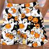 Men LJC Bottoms | Pumpkin Ghost Print Track Shorts Photo Color