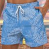 Men DJ Bottoms | Hawaiian Botanical Print Two-Pocket Shorts Blue