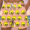 Men GYJ Shorts | Skull Print Casual Short Sleeve Shirt Flesh Pink