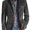 Men BXL Print Jacket | Men'S Retro Geometric Print Casual Pocket Blazer Black