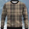 Men BXL Ugly Sweater | Men'S Crew Neck Casual Loose Plaid Print Sweatshirt 73008139Xl Brown