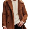 Men DJ Jacket | Sherpa Double Pocket Lapel Thermal Jacket Brown