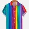 Men DJ Shirts | Men'S Pavilion Rainbow Stripe Shirts Photo Color