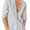 Men DJ Casual Long Sleeve Shirts | Single Pocket Pinstripe Casual Long Sleeve Shirt Photo Color