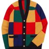 Men WY Cardigan | Men'S Vintage Color Block V-Neck Cardigan 38752688Y Red