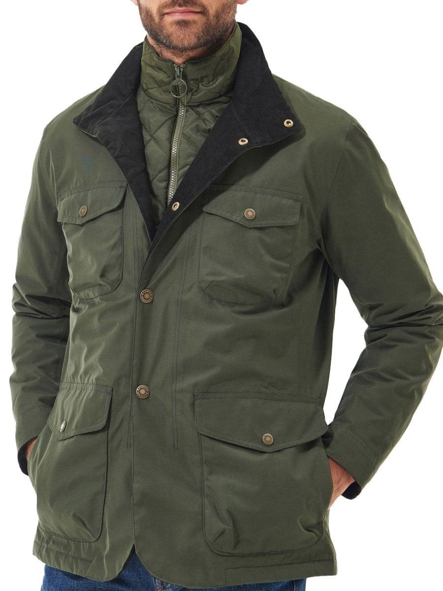 Men BXL Jacket | Retro Multi-Pocket Lapel Cotton Corduroy Patchwork Casual Jacket Army Green