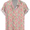 Men DJ Shirts | Fun Graffiti Print Hawaiian Casual Short Sleeve Shirt Photo Color